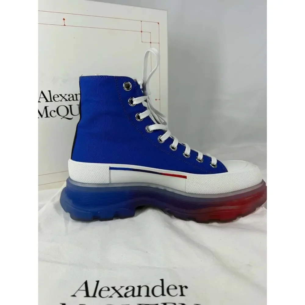Alexander McQueen Tread Slick Lace-UP Boots Blue US 12 SPB-TS 368332